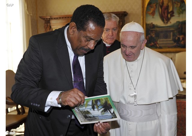 Pope Francis meets with the President of Dominica