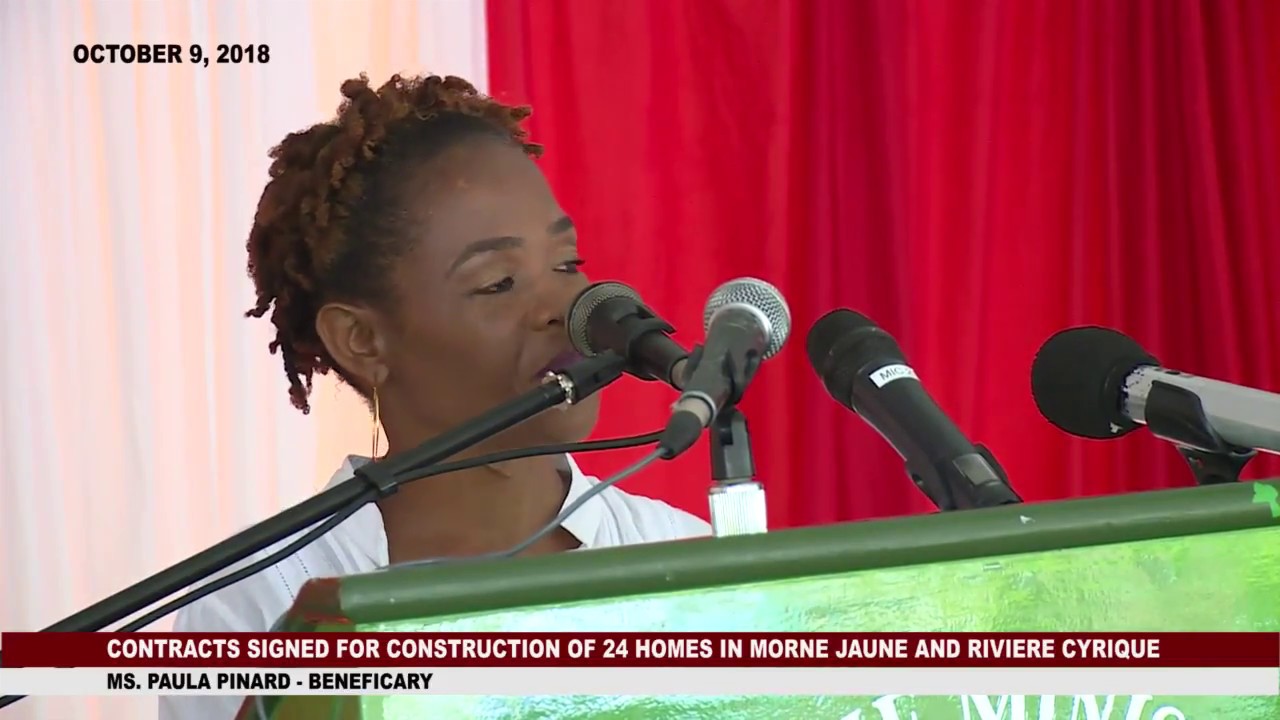 Contracts signed for the construction of 24 homes in Morne Jaune and Riviere Cyrique 1