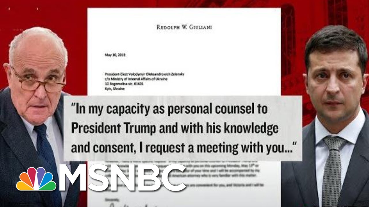 Docs Show Rudy Giuliani Sought Private Meeting With Ukrainian President | Velshi & Ruhle | MSNBC 1