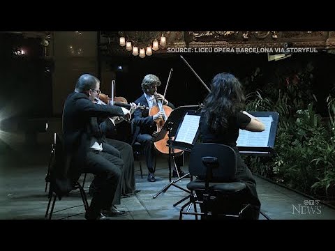 A string quartet performed for an audience of 2,292 plants in Barcelona, amid ongoing restrictions 1
