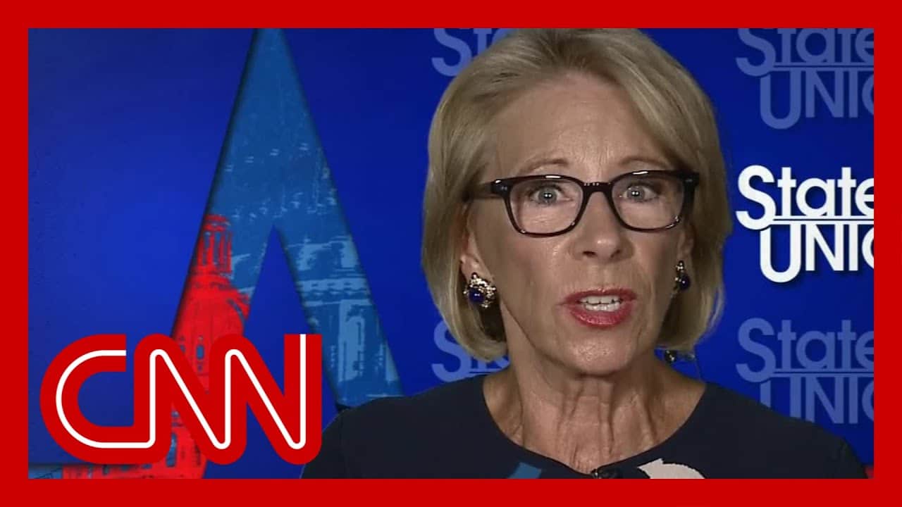 DeVos asked if she has a plan to reopen schools. See her response 3