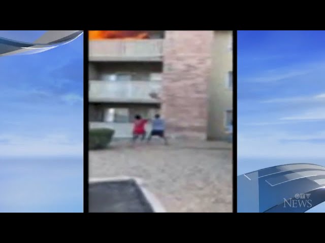 Watch: Man makes life-saving catch as mother throws young son from burning balcony in Arizona. 6