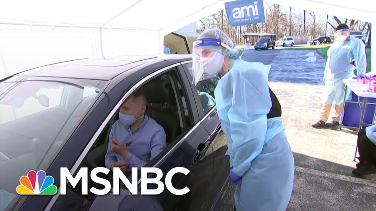 WATCH: An Inside Look At A Vaccine Drive-Through Test Run | Katy Tur | MSNBC 1