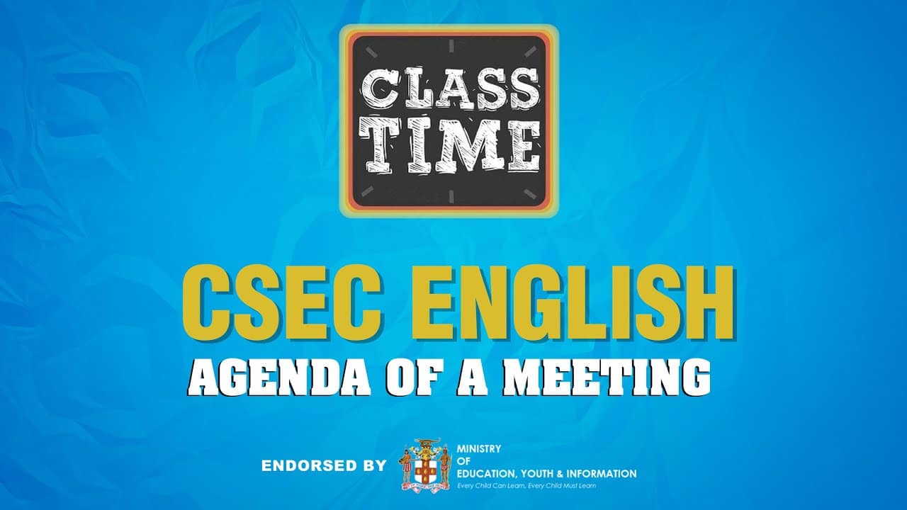 CSEC English - Agenda of a Meeting - April 16 2021 1
