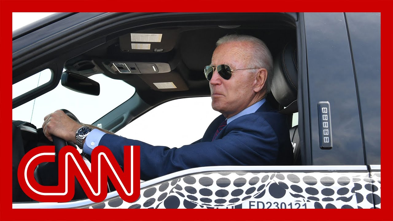 See Biden floor it in electric Ford pickup truck 9