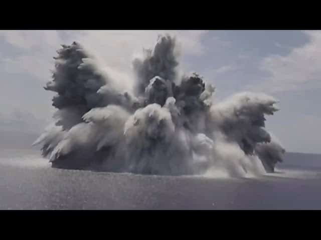 US Navy tests combat capabilities of new aircraft carrier | Watch 40,000-lb explosive explode 5