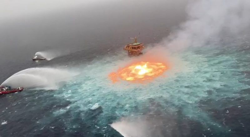 'Eye of fire' under control after underwater gas leak 3