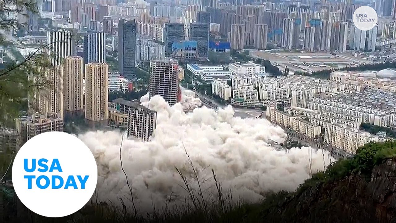 15 buildings in China get demolished simultaneously | USA TODAY 1