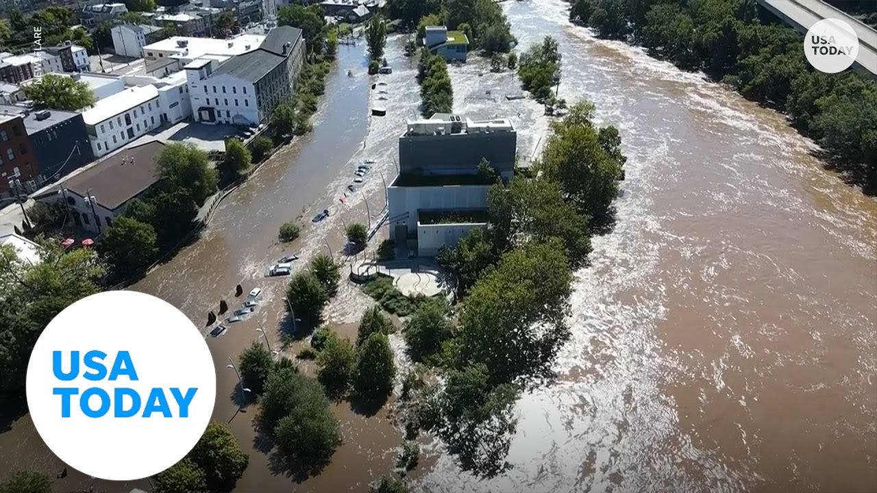 Drone footage shows devastating flooding in Philadelphia | USA TODAY 5