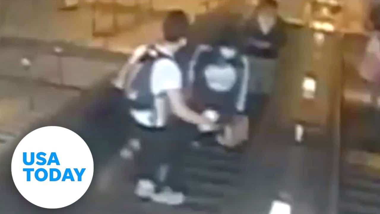 NYPD looking for man caught on video kicking a woman down an escalator | USA TODAY 5