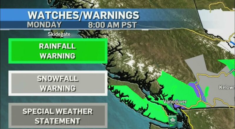 Weather watch: Heavy rain continues to slam southern B.C. 3