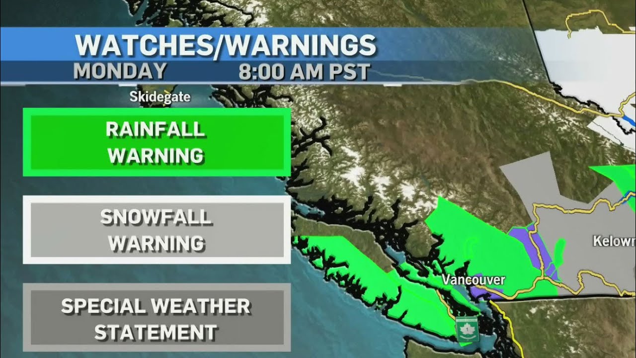 Weather watch: Heavy rain continues to slam southern B.C. 1