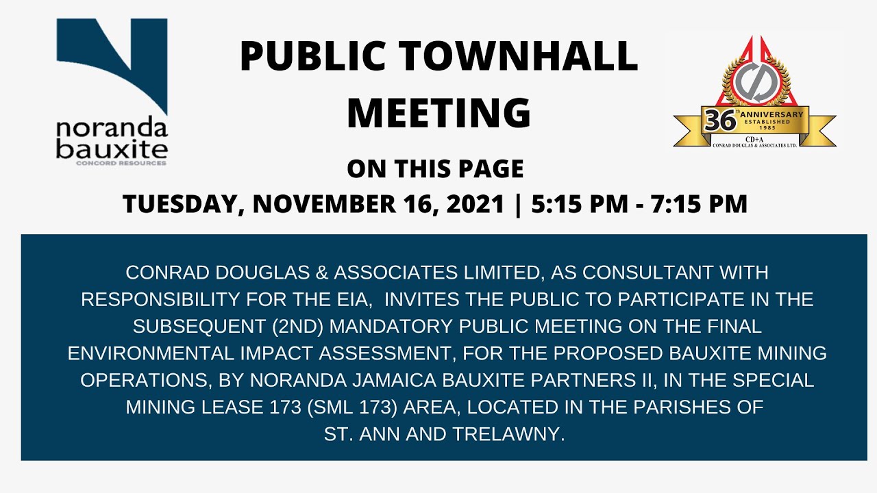 Public Townhall Meeting - Noranda Jamaica Bauxite Partners II 1