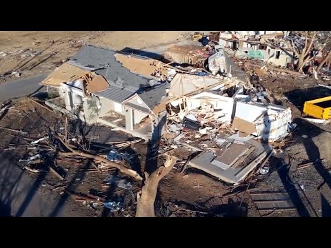 Aerial view of devastation caused by tornadoes in Kentucky 1