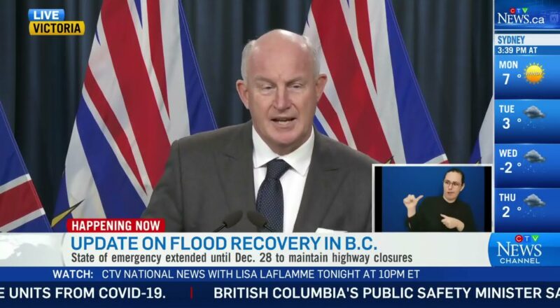 B.C. officials give an update on the flood recovery in the province 1