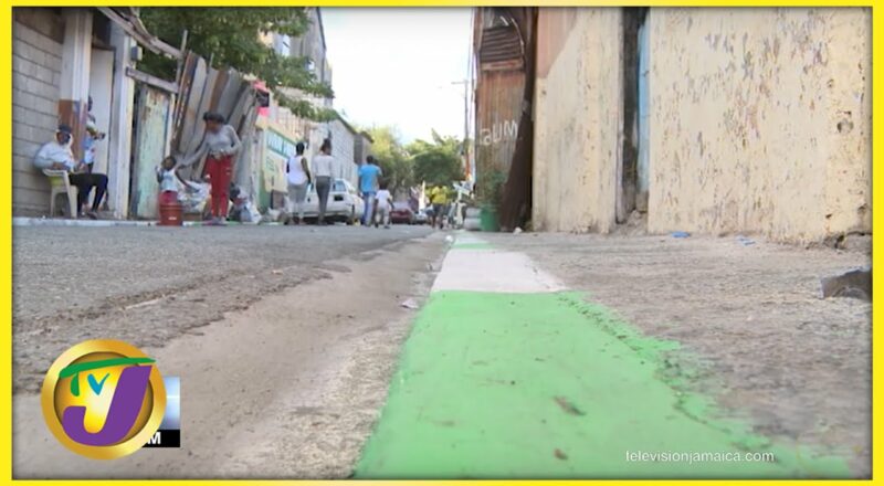 JLP MP Painting Sections of Sidewalk in Central Kingston Green | TVJ News - Dec 16 2021 1