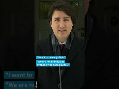 Prime Minister Trudeau on convoy protests: "We are not intimidated" #shorts 8