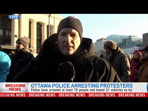 Coverage of "Freedom Convoy" demonstrations as Ottawa police arrest protesters | WATCH 1