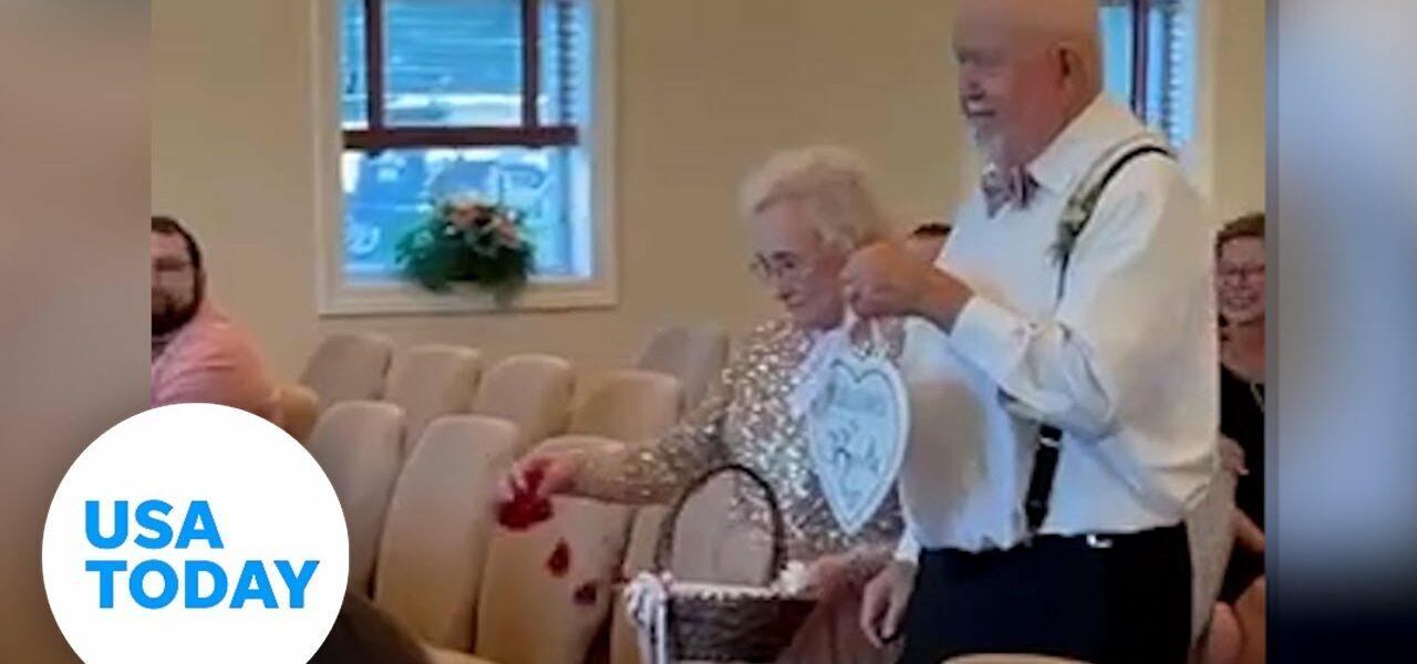Grandparents serve as ring bearer and flower girl at a wedding | USA TODAY 1