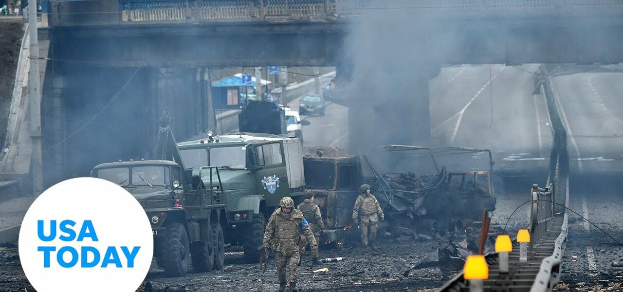 Gunshots, explosions rock streets of Ukraine capital | USA TODAY 1