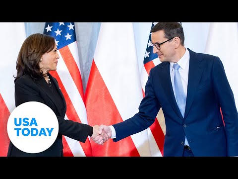Harris meets with Polish president amid Russia's war on Ukraine | USA TODAY 2