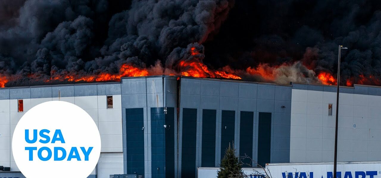 Massive Walmart warehouse catches fire, smoke seen for miles | USA TODAY 6