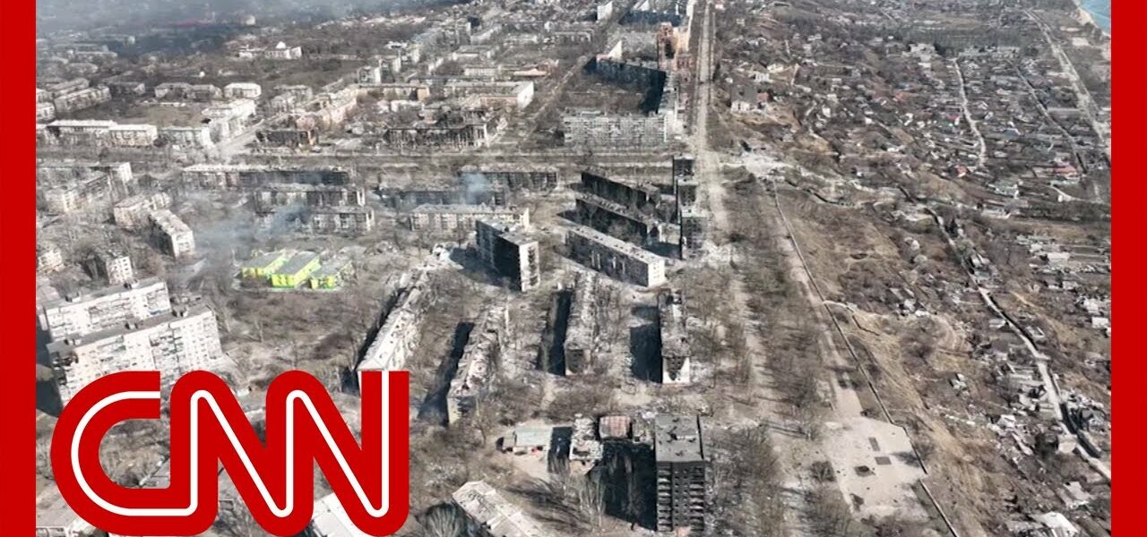 Shocking aerial footage shows Ukrainian city 'reduced to ashes' 1