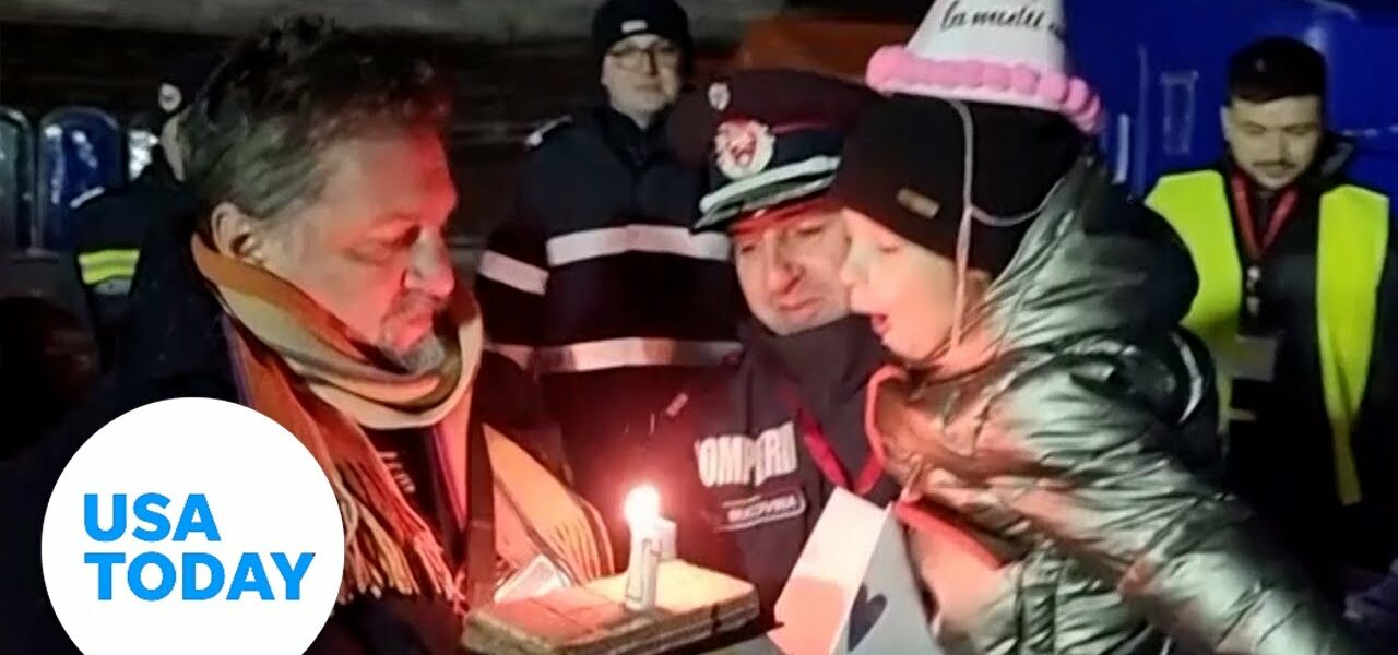 Ukrainian girl surprised with birthday party at refugee camp | USA TODAY 6