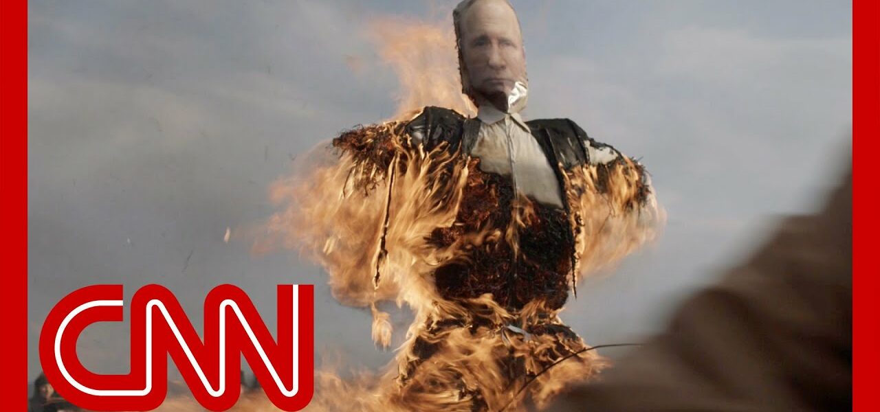 These Russians are turning on Putin and burned an effigy of him 1