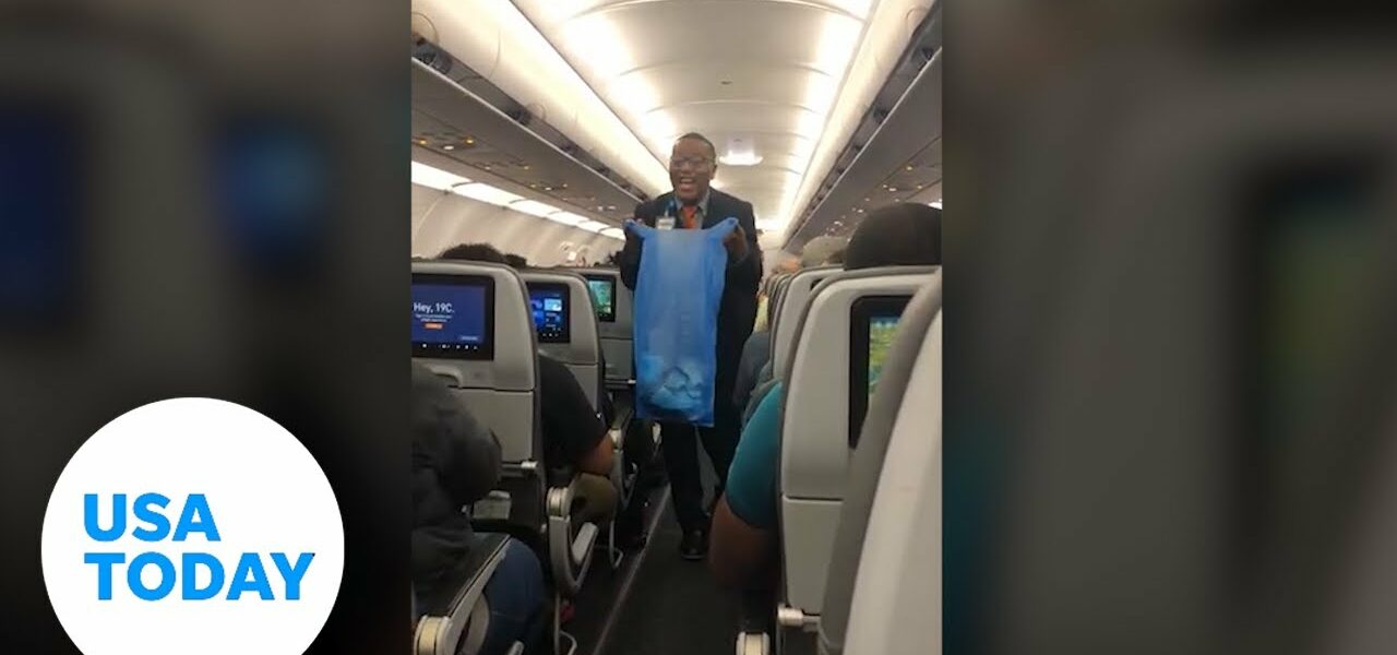 Singing flight attendant celebrates end mask mandate for travelers | USA TODAY 1