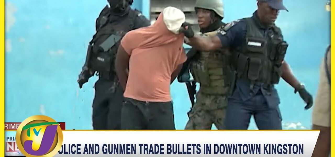 Police & Gunmen Trade Bullets in Downtown Kingston | TVJ News - June 7 2022 1