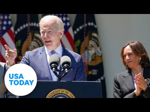 Watch: Biden and Harris celebrate passage of bipartisan gun reform legislation | USA TODAY 1
