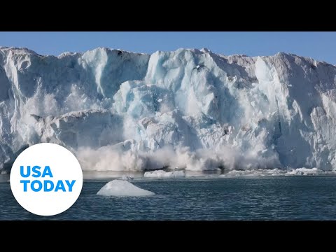 Intense video captures moments part of Norway glacier crashes into sea | USA TODAY 1