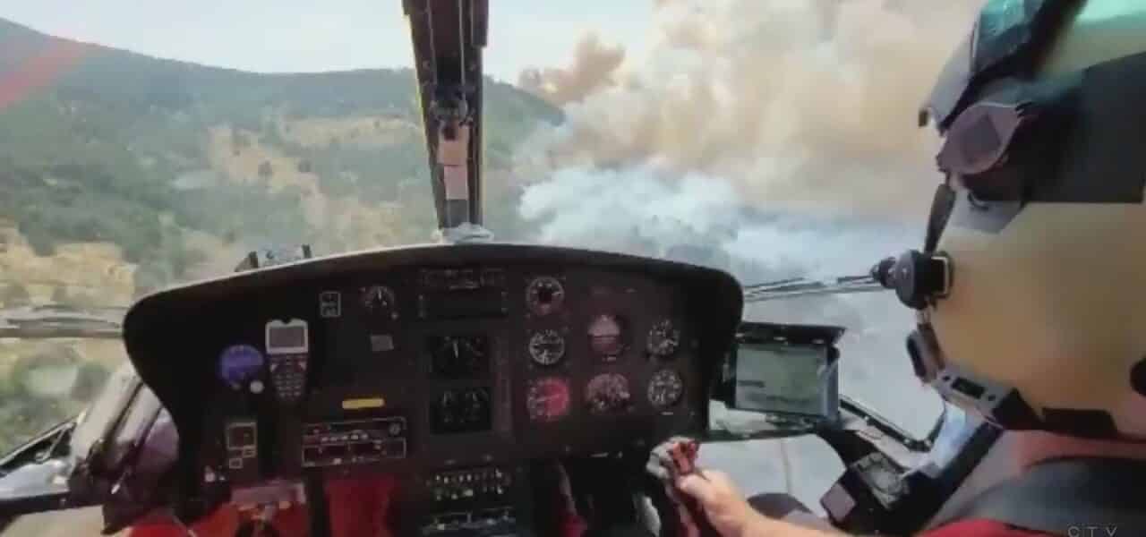 Aerial helicopter video shows massive wildfires in Spain 2