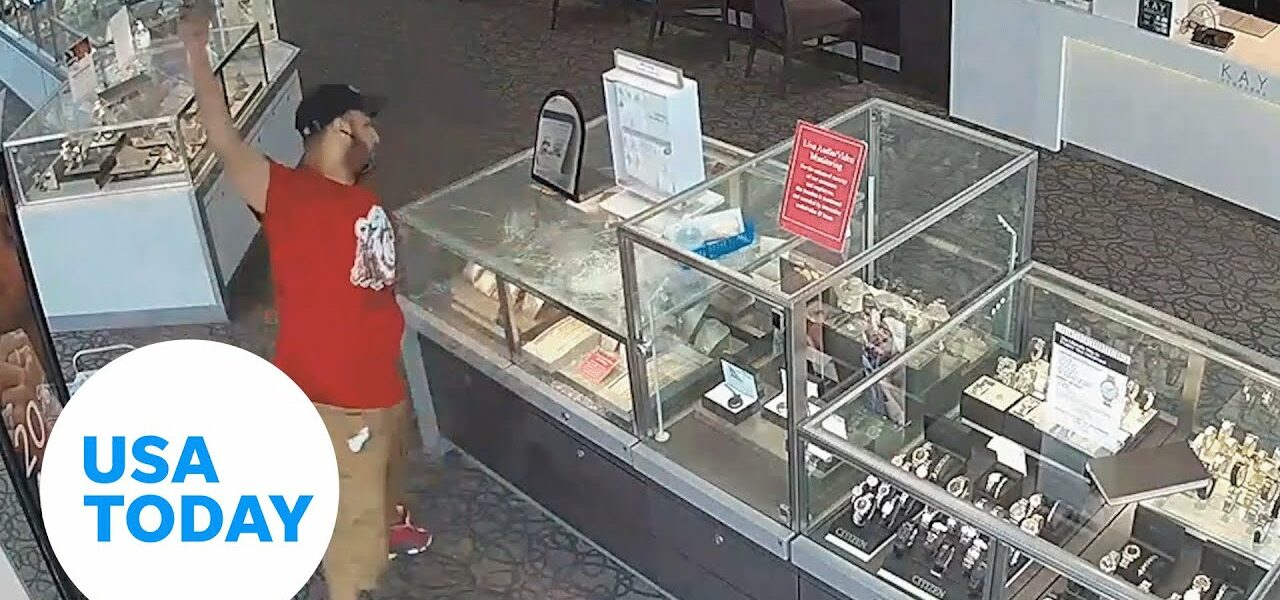 Man fails to break into jewelry display case with brick | USA TODAY 1
