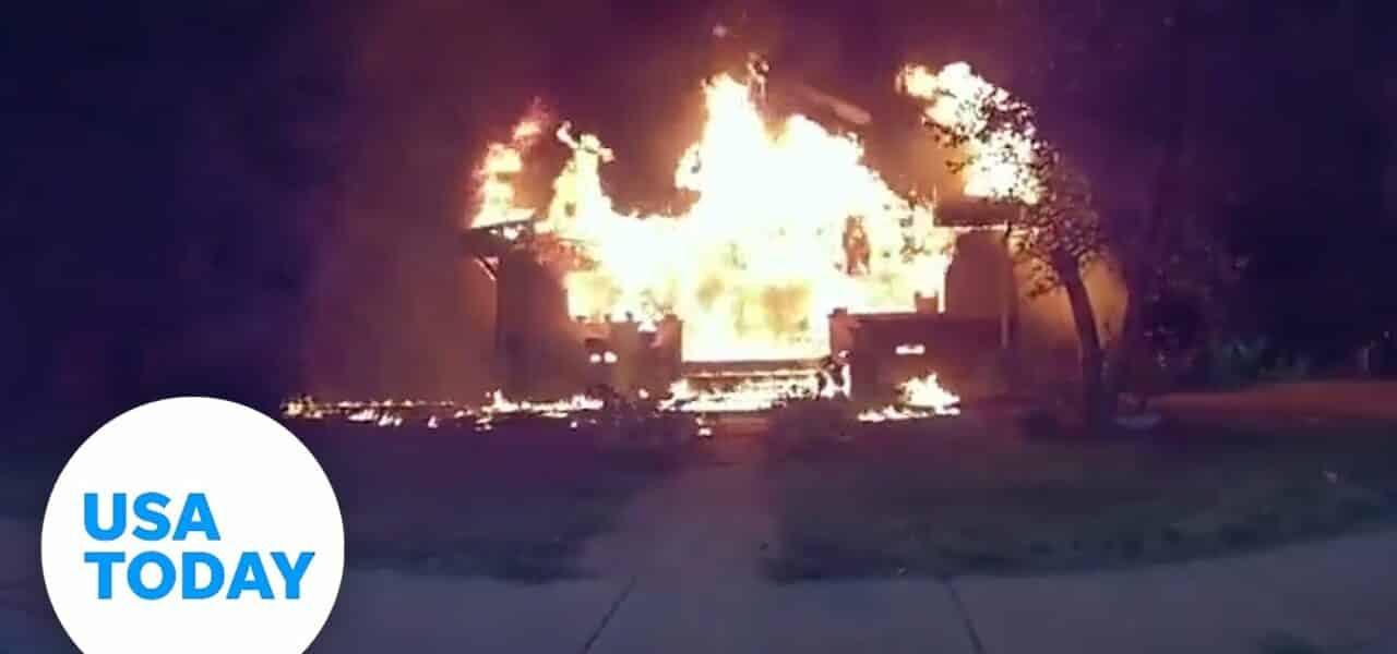 Man driving by rescues five children from burning house in Indiana | USA TODAY #Shorts 1