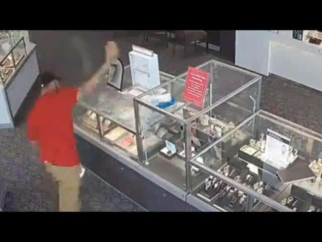 Inept thief can't break case at Wisconsin jewelry store 1