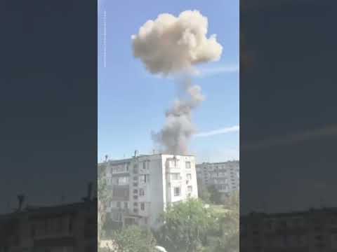 Explosion at Saki airbase in Crimea sends smoke into sky | USA TODAY #Shorts 1