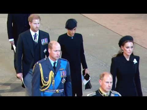 Members of the Royal Family depart Westminster Hall | Queen lying in state 7
