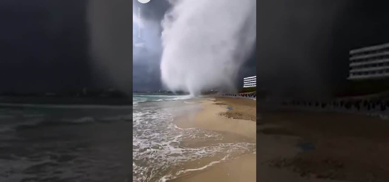 Stunning view of waterspout heading towards beach in Cyprus | USA TODAY #Shorts 6