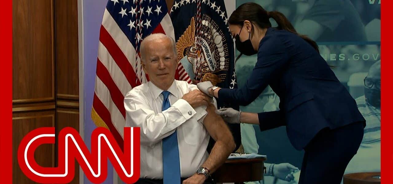 President Biden receives Covid-19 booster shot at press conference 7