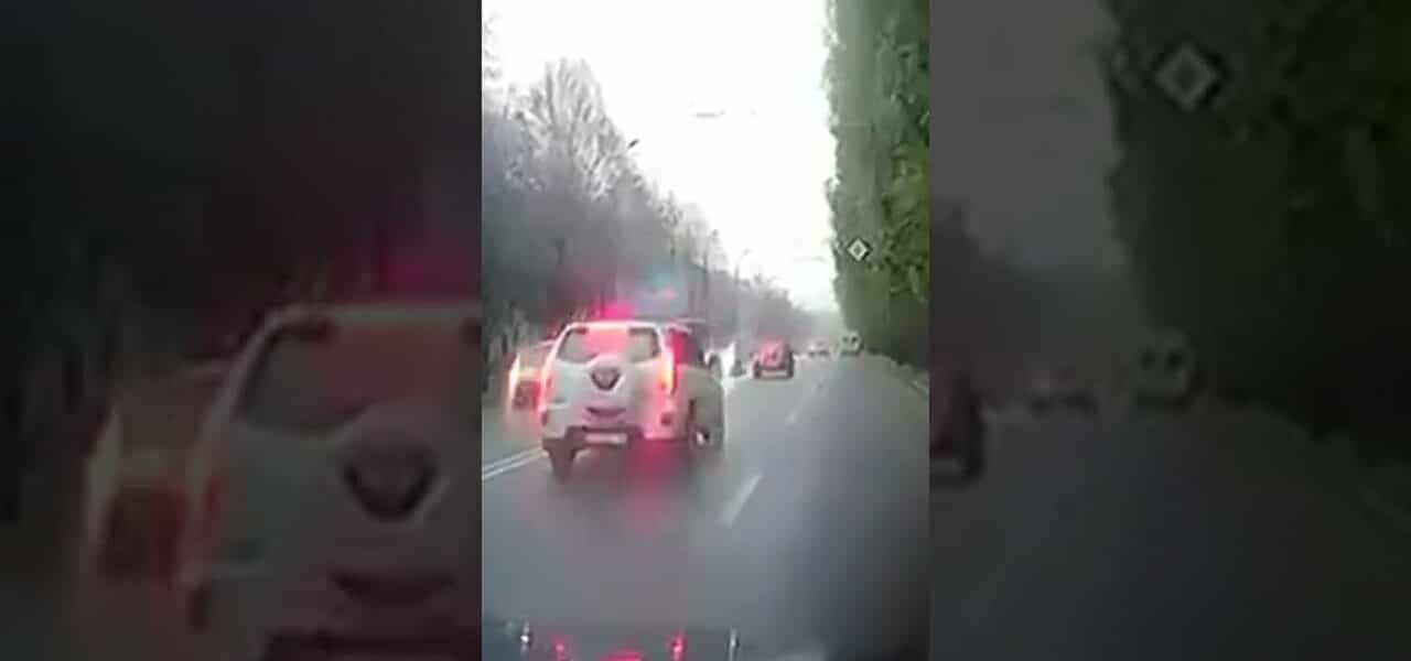 Dashcam footage shows moment missile strikes road in Ukraine | USA TODAY #Shorts 5