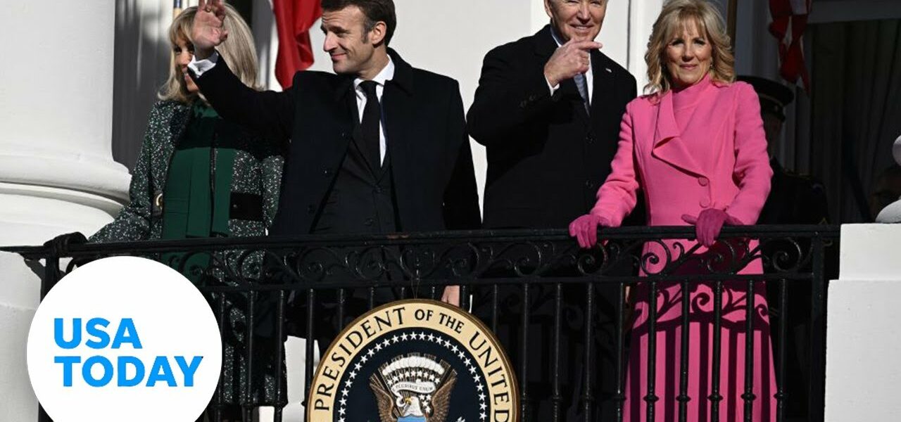Watch: President Biden greets French President Macron 7